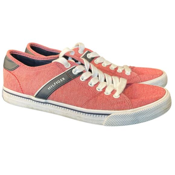 Tommy Hilfiger Light Red Pink Rocher Sneakers Size 8 1/2 - Picture 1 of 9